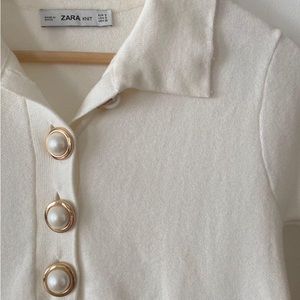 NWOT Zara Faux Pearl Knit Dress